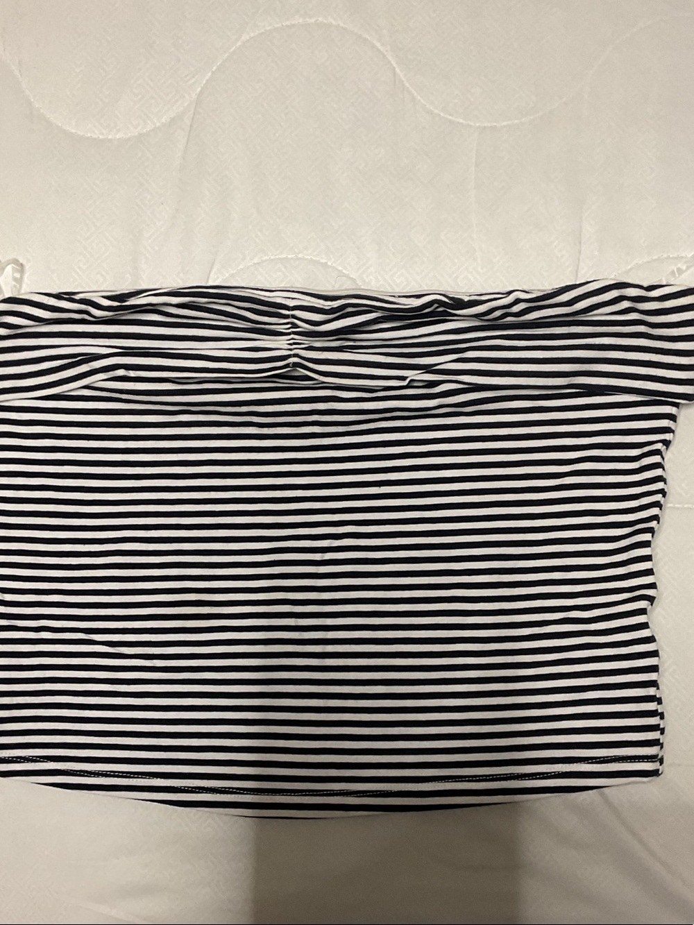 Madden Girl Black and White Striped Off-Shoulder Tube Top